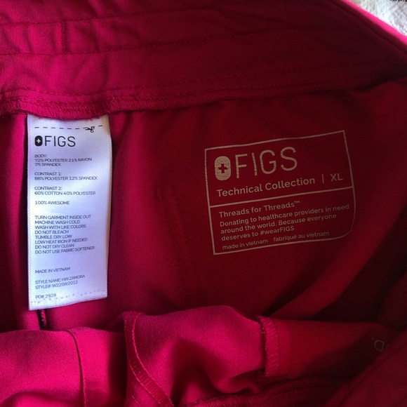 FIGS Zamora Scrub Jogger Pants in Raspberry Sorbet XL - Picture 8 of 8